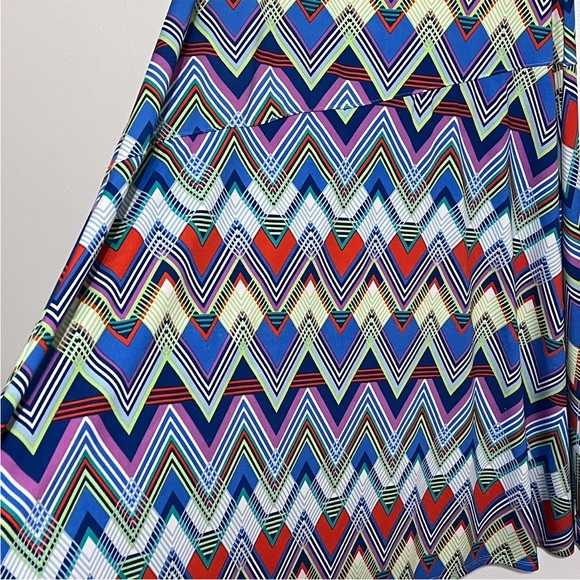 New Directions Colorful Chevron Print Maxi Skirt - Picture 4 of 8